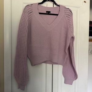 Purple Cropped Knitted Sweater